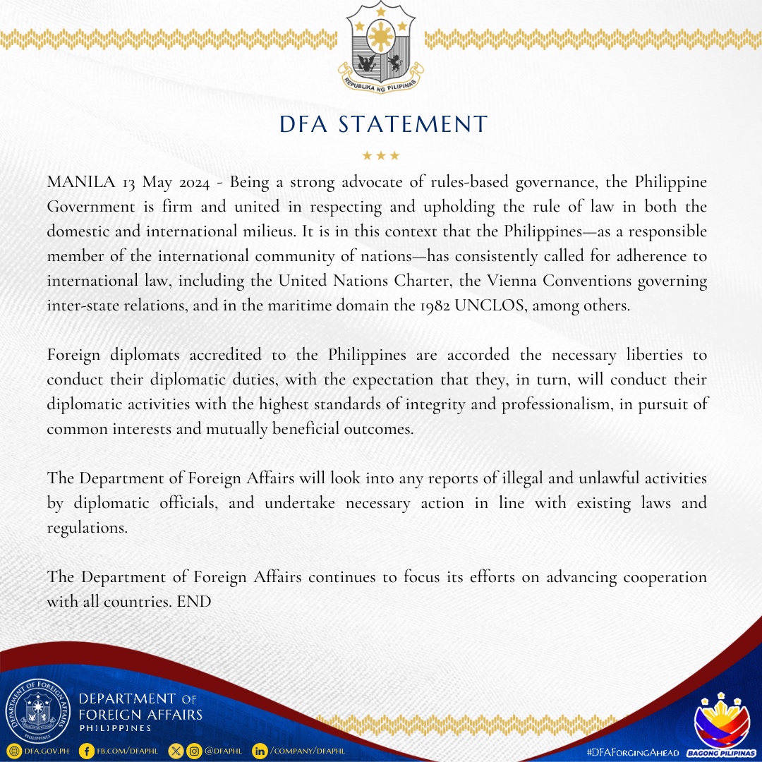 DFA STATEMENT 13 May 2024